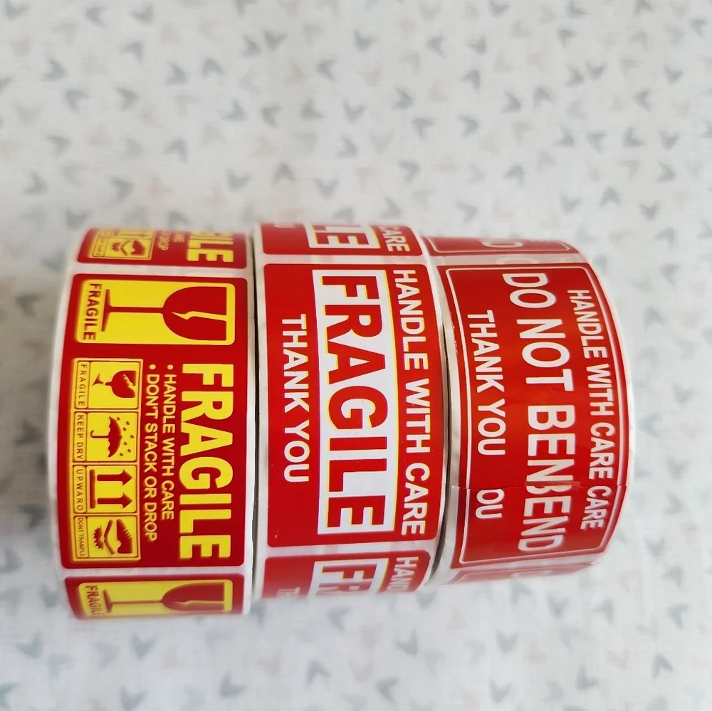 600 Stickers Fragile stickers roll, Do not Bend